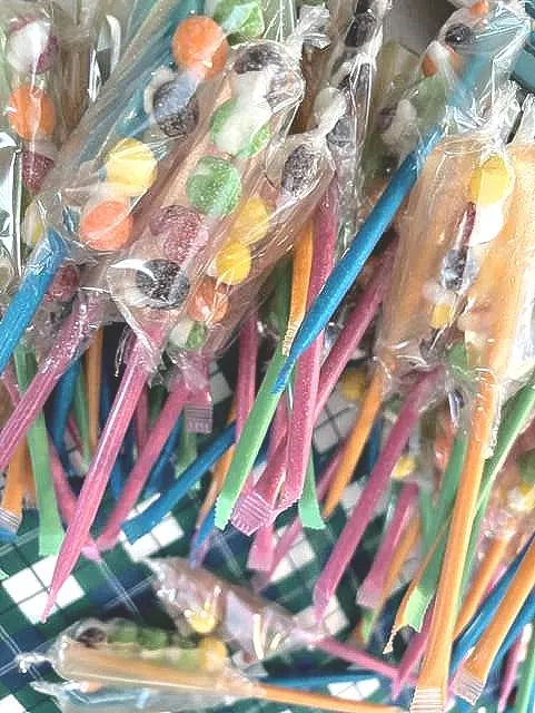 Cotton Candy Sucker with Jolly Rancher on Candy Filled Stick