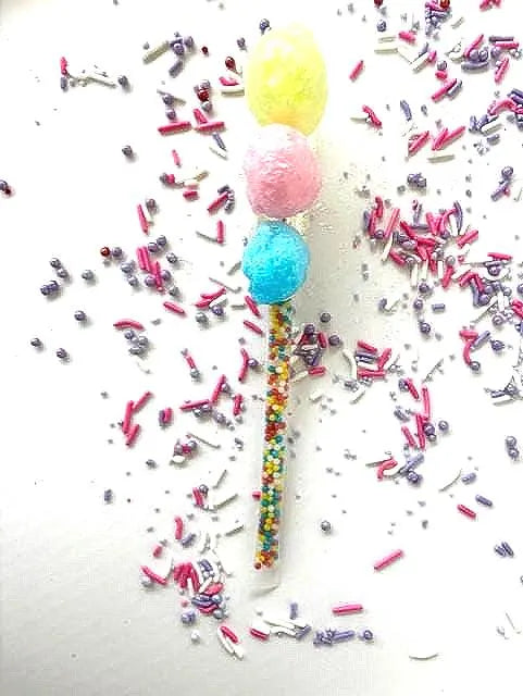 Cotton Candy Sucker with Jolly Rancher on Candy Filled Stick